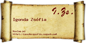 Igonda Zsófia névjegykártya