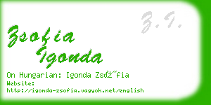 zsofia igonda business card